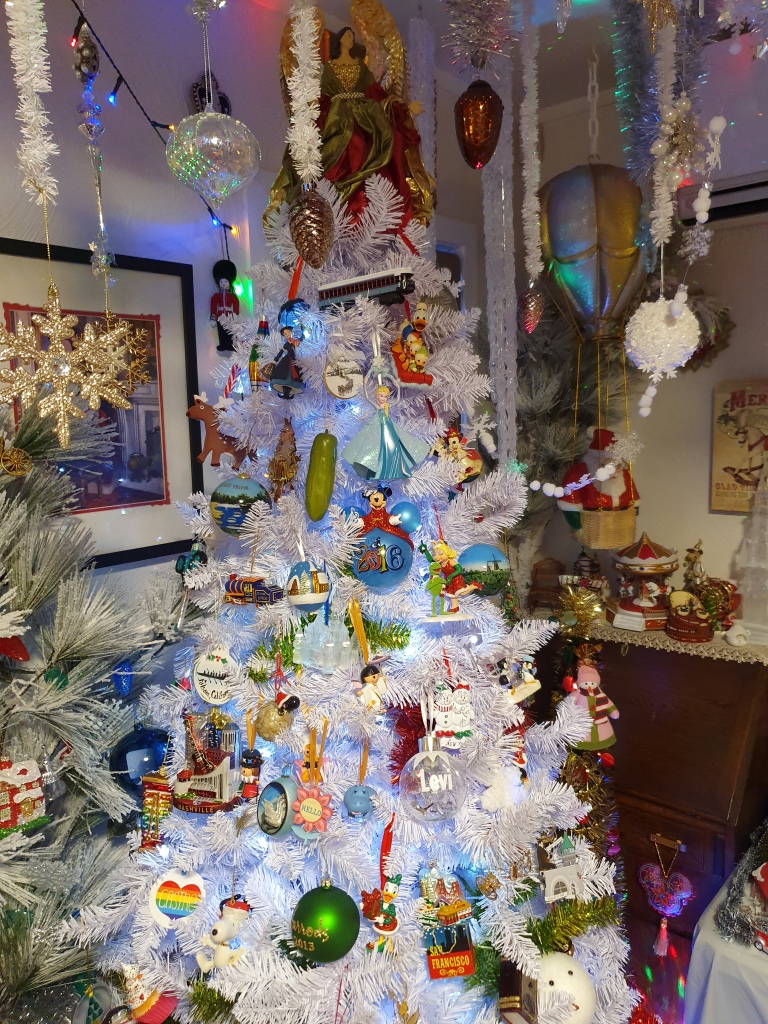 View of decorated white tree (7 ft high)